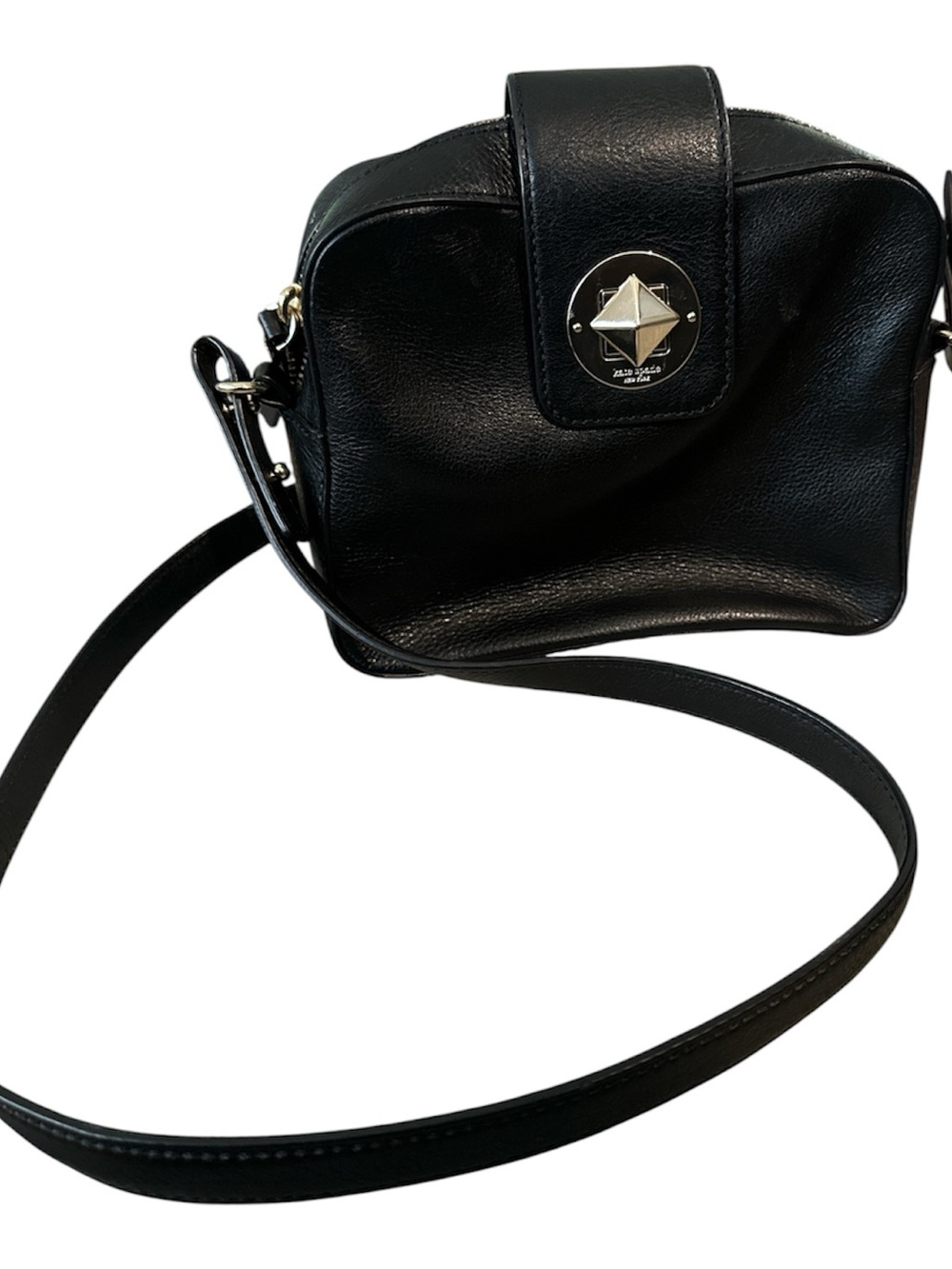 kate spade Black Leather Crossbody with Star Medallion Accent